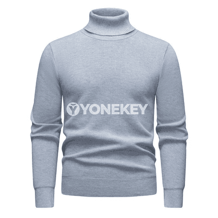 Erkekler üçin ýyly trikotaž golfikli switer, slim fit