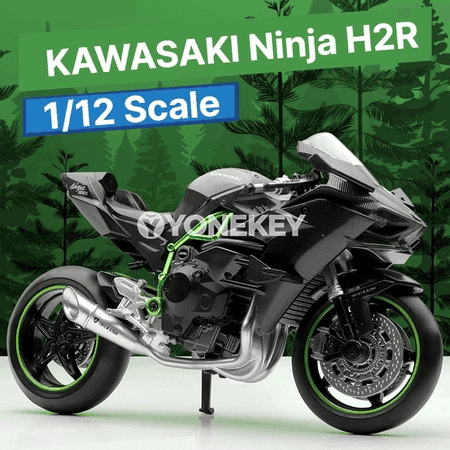 Kawasaki H2R Ninja 1:12 metal motosikl modeli, ýagtylyk we sesli