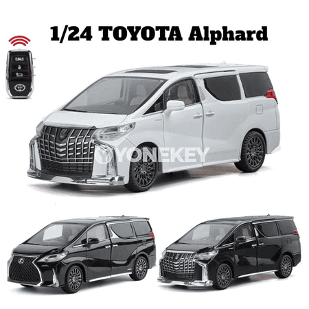 TOYOTA Alphard 1:24 metal model awtoulag, sesli‑yşykly, gapy açylýan
