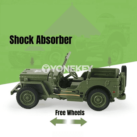 1:43 JEEP WILLYS harby model oýunjak awtoulag, metal kolleksiýa sowgady
