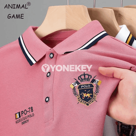 Erkekler üçin ýazky polo köýnek, nagyşly, ýeňil we rahat