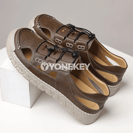 Erkekler üçin retro deri sandallar, tomusky rahat model