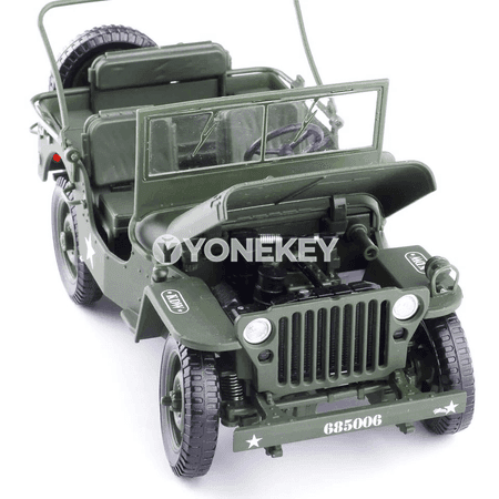 1:18 Willys harby ulag modeli, metal, ýaşyl, kolleksiýa üçin
