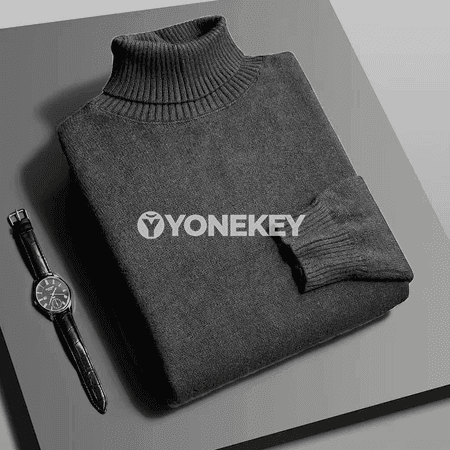 Erkekler üçin güýzlik ýokary boýunly inçe switer, ýumşak we ýyly