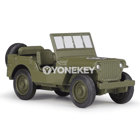 Willys MB Jeep metal oýunjak awtoulag modeli, 1:34–1:39, ýaşyl