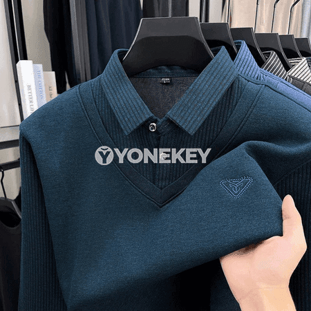 Erkekler üçin ýyly, ýumşak polo köýnek, güýz-gyş üçin