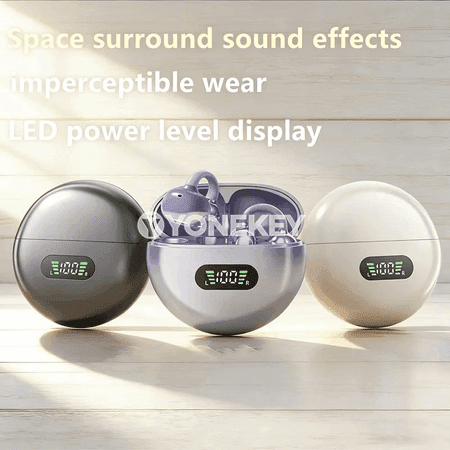 TWS Bluetooth 5.3 gulak içi nauşnikler, sport üçin, displeýli