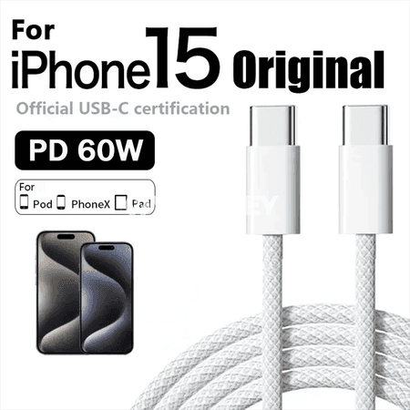 60W USB-C - USB-C çalt zarýad beriji kabel
