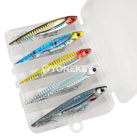 5 bölekli metal jig balyk peýlesi toplumy, 20/25/30 g