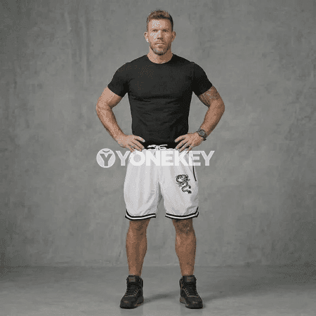 Dem alýan mesh sport şorty erkekler üçin, ýeňil we rahat