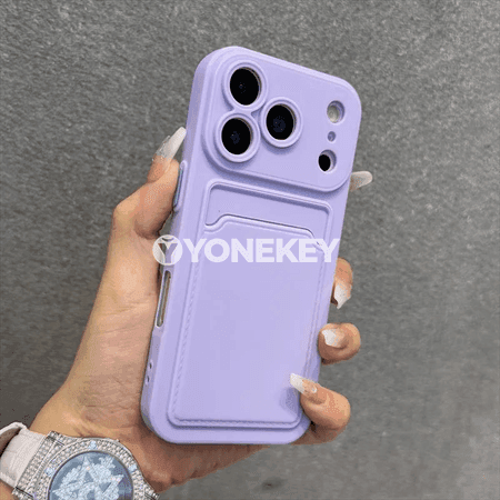 iPhone üçin ýumşak silikon gap - kartoçka goýulýan berk örtük