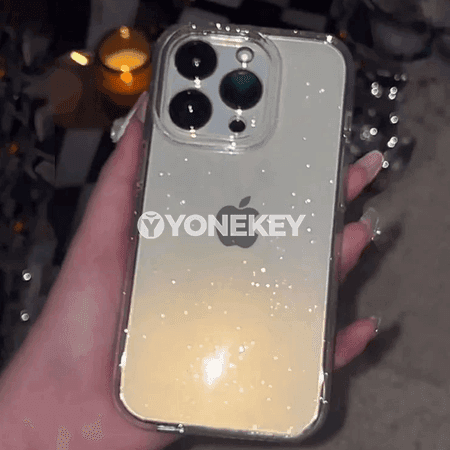 iPhone üçin glitterli, açyk silikon gorag örtügi