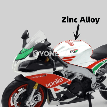 Aprilia RSV4 RR1000 metal motosikl modeli, 1:12, kolleksiýa üçin