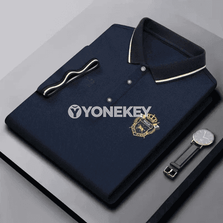 Erkekler üçin ýazky polo köýnek, nagyşly, ýeňil we dem alýan