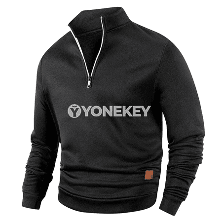 Erkekler üçin ýyly, ýarym fermuarly uzyn ýeňli sport sweatshirt