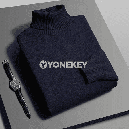 Erkekler üçin gyş örme balakly golça, boýunly ýyly switer