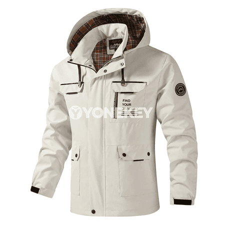 Suw geçirmeýän kapýuşonly erkek ýeňil gökdege garşy jaket