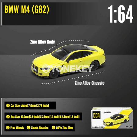 BMW M4 G82 1:64 metal model awtoulag, kolleksiýa we sowgat üçin