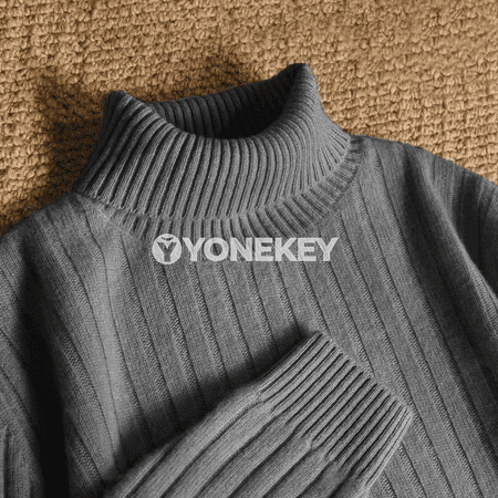 Erkekler üçin ýyly boýunguşly triko switer, rahat gündelik model
