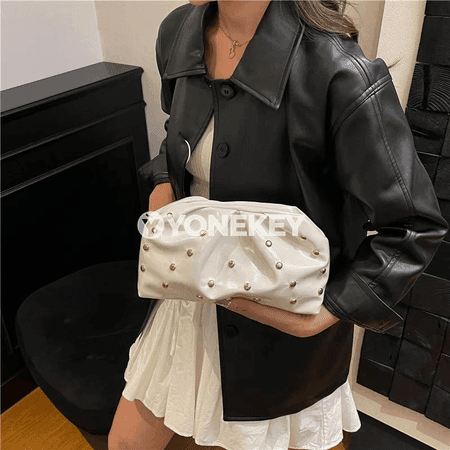 Zenanlar üçin ýönekeý döwrebap clutch sumka, PU deri