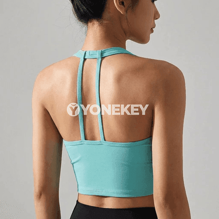 Zenanlar üçin yoga sport bra, açyk arka, fitnes we ylgaw üçin