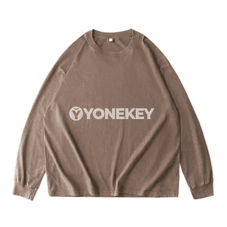 Vintage giň kesimli erkek futbolka, 100% pagta, uzyn ýeňli