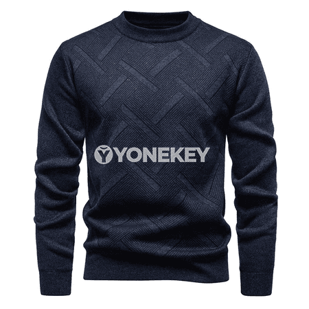 Erkekler üçin ýyly trikotaž switer, boş kesim, ýokary ýaka