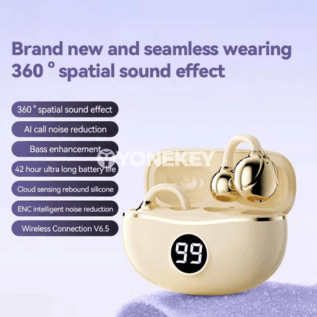 D151 TWS Bluetooth Nauşnikler, LED displeýli, sport üçin