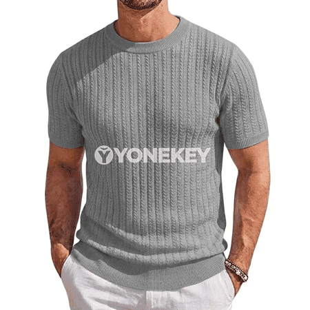 Erkekler üçin ýeňil ýazky gysga ýeňli tricot futbolka