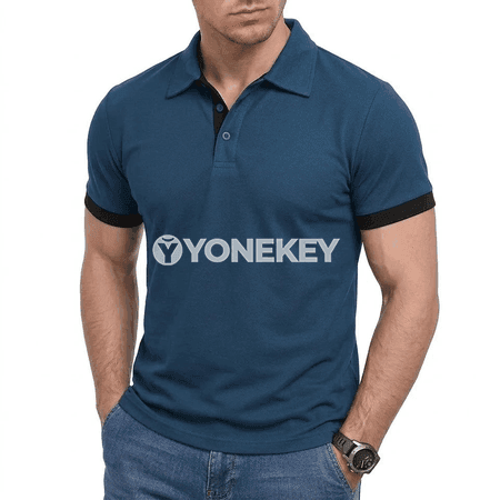 Erkekler üçin tomusky ýeňil, dem alýan polo futbolka