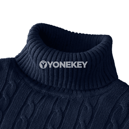 Erkekler üçin ýyly boýunly trikotaž sviter, gündelik stil