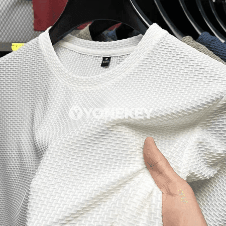 Erkekler üçin ýeňil mesh bambuk täsirli tomus futbolkasy