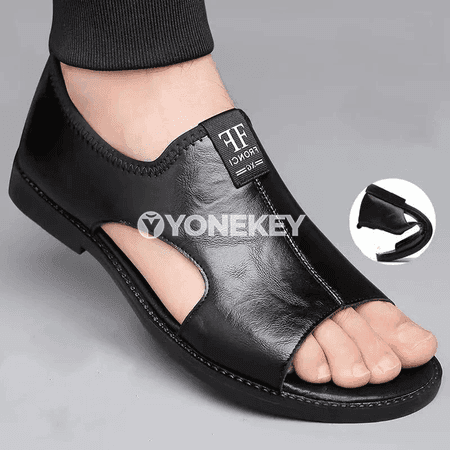 Erkekler üçin amatly gündelik sandal we tomus aýakgaby