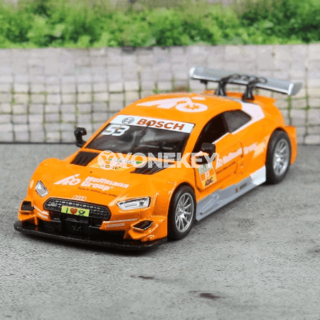 Audi RS5 DTM 1:43 metal model awtoulagy, yzyna çekilýän, kolleksiýa üçin