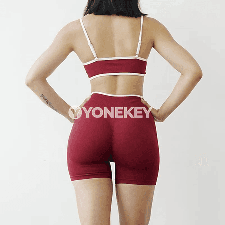 Aýallar üçin 2 bölekli seamless yoga toplumy, ýokary billi sport toplumy