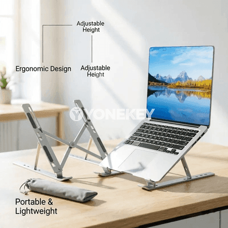 Göwnejaý sazlanylýan laptop stendi, birnäçe burçly, metal