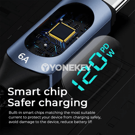 NNBILI 120W USB-C super zarýad kabeli, maglumat geçirişli