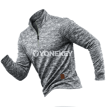 Erkekler üçin ýeňil ýarym zipli ýyly sweatshirt, gyş üçin