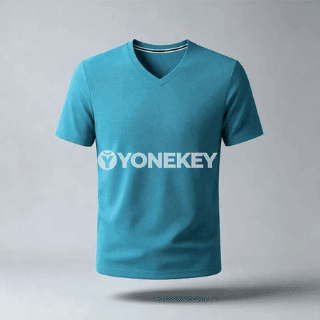 Erkekler üçin V boýunly, zolakly iç boýunly rahat tomusky futbolka