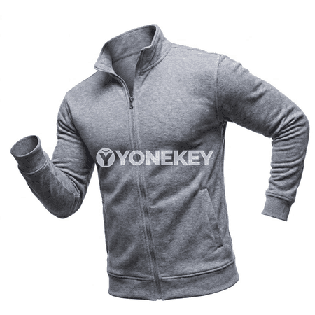 Erkekler üçin fermuarly sport jaket — ýeňil, ýyly, uzyn ýeňli