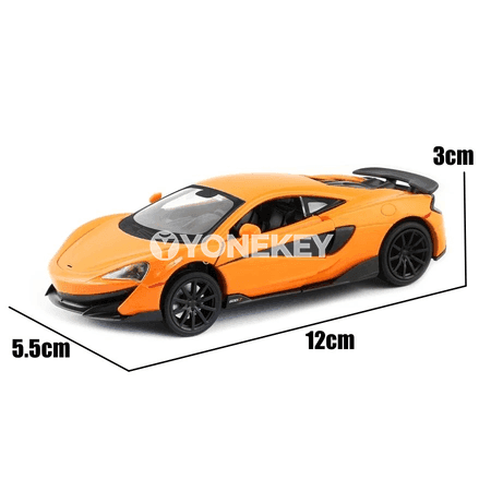 McLaren 600LT 1:36 metal model awtoulag, çekmeli, çagalar üçin