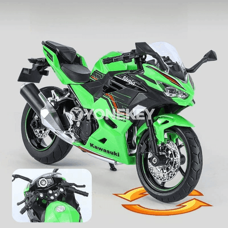 Kawasaki Ninja 400 1:12 metal model motosikleti, ses we ýagtylykly