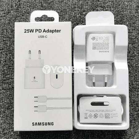 Samsung üçin 25W PD çalt zarýad beriji, USB-C kabel bilen