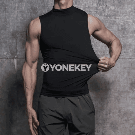 Erkekler üçin ýeňsiz, ýokary boýunly çalt gurýan sport futbolkasy