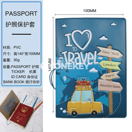 Syýahat üçin Passport Saklaýjy — PVC 3D, Erkekler we Aýallar üçin