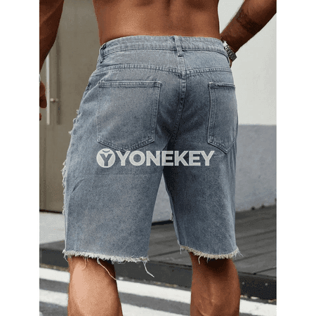 Erkekler üçin denim jort şortik — ýaz we tomus üçin gündelik rahat görnüş