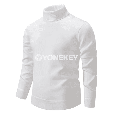 Erkekler üçin ýyly turtlenek switer, örülen, galyň we rahat