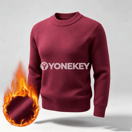 Erkekler üçin gyş ýyly trikotaž switeri, ýumşak fleece bilen