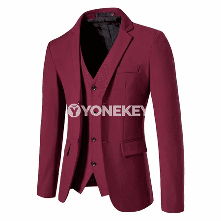 Erkekler üçin işewür-kasual blazer, inçe kesim, bir düwmeli