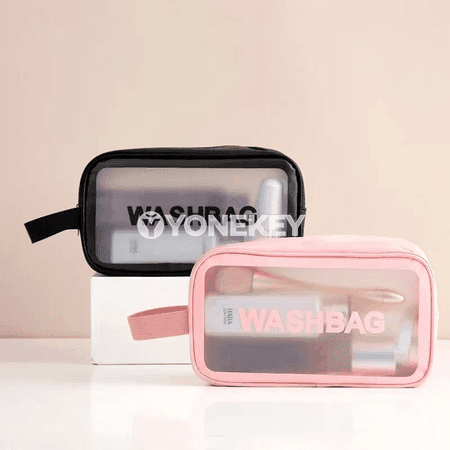 Aýallar üçin göçme transparent kosmetik sumka, suw geçirmeýän
